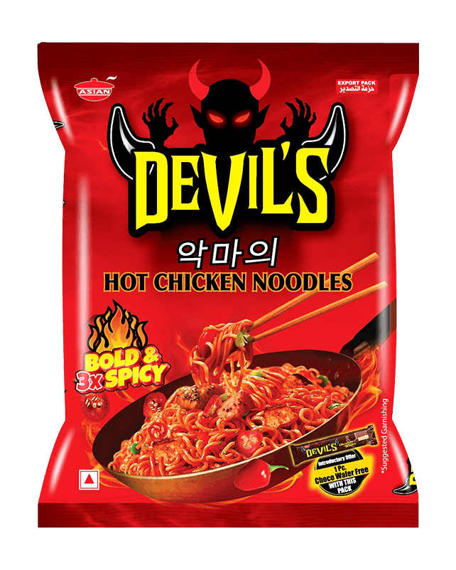 Devils 3x Bold & Spicy Hot Chicken Noodles 100G