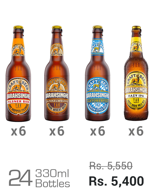 Barahsinghe Craft 330ML Assorted - Pilsner, Dunkelweizen, Yaktoberfest, Hazy IPA Barahsinghe Craft 330ML Assorted - Pilsner, Dunkelweizen, Yaktoberfest, Hazy IPA