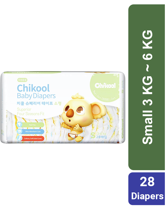 Chikool Superior Baby Tape Diaper Small 28's Chikool Superior Baby Tape Diaper Small 28's