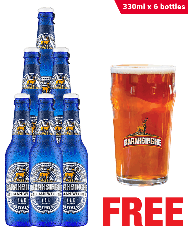 Barahsinghe Belgian Witbier 330ML x 6 Bottles + 1 Glass Free