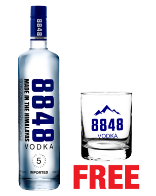 8848 Vodka 750ML + 1 Glass Free