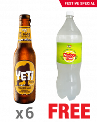 Yeti Blonde 330ML x 6 Bottles + 1 Life Nimboo Pani 2.25L Free